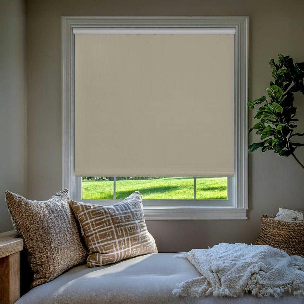 Sand Textured Cordless Blackout Privacy Vinyl Roller Shade 69.25" x 64": $123.51 Sand Textured Cordless Blackout Privacy Vinyl Roller Shade 69.25" x 64": $123.51