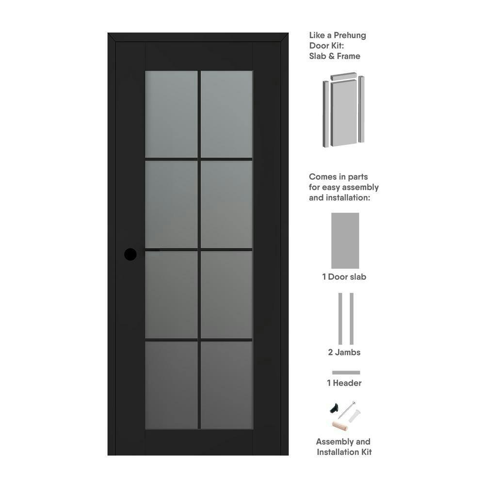 Vona 36-inch x 96-inch 8-Lite Frosted Glass Prehung Interior Door: $928