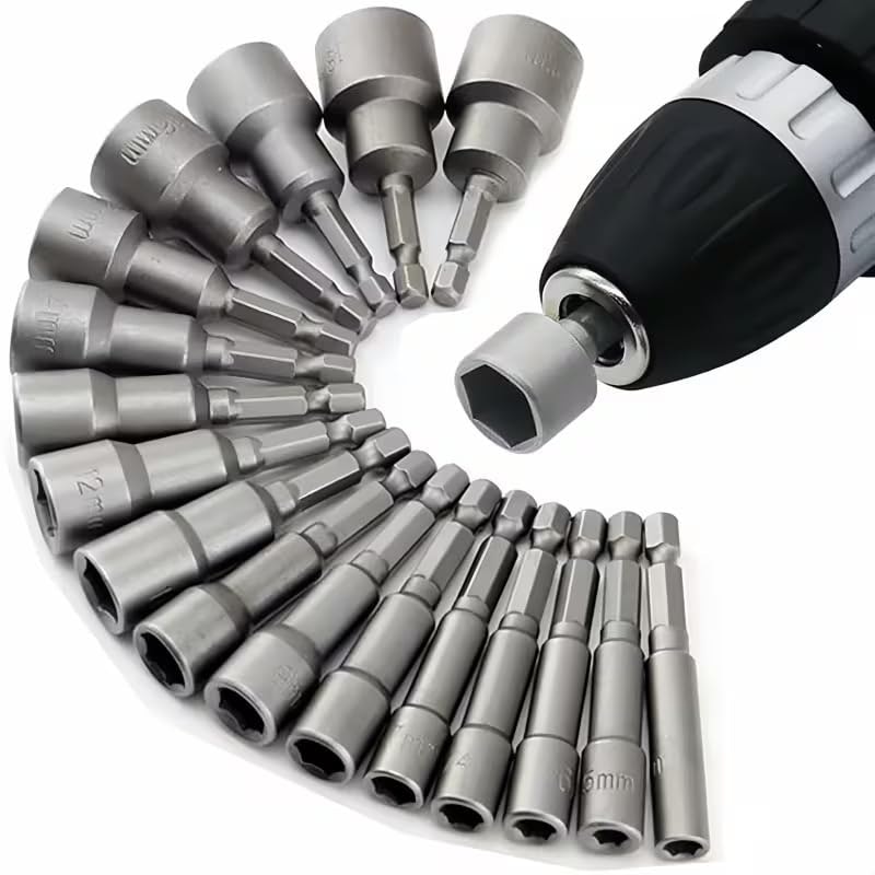 14-Piece Magnetic Nut Driver Set, 1/4" Hex Shank Impact Socket Bit Set: $4.84
