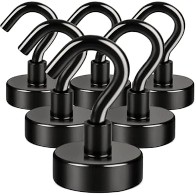 Magnetic 20-lb. Neodymium Hooks 6-Pack for $1 + free shipping w/ Prime