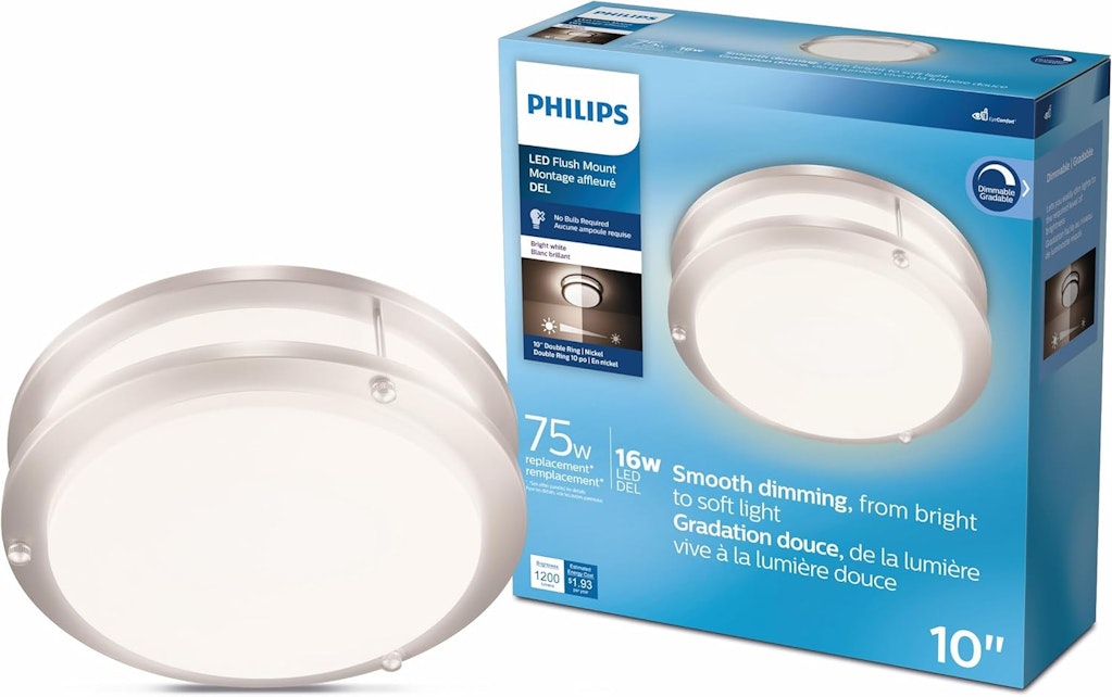 Philips LED Flush Mount Double Ring Ceiling Light: $7.87