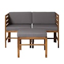 Walker Edison Modular Acacia Chairs and Ottoman for $89 + free shipping