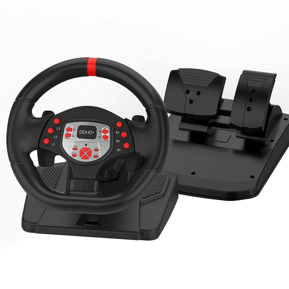 180-Degree Racing Wheel with Pedals and Shifter for PC, PlayStation, and Switch: $66.99
