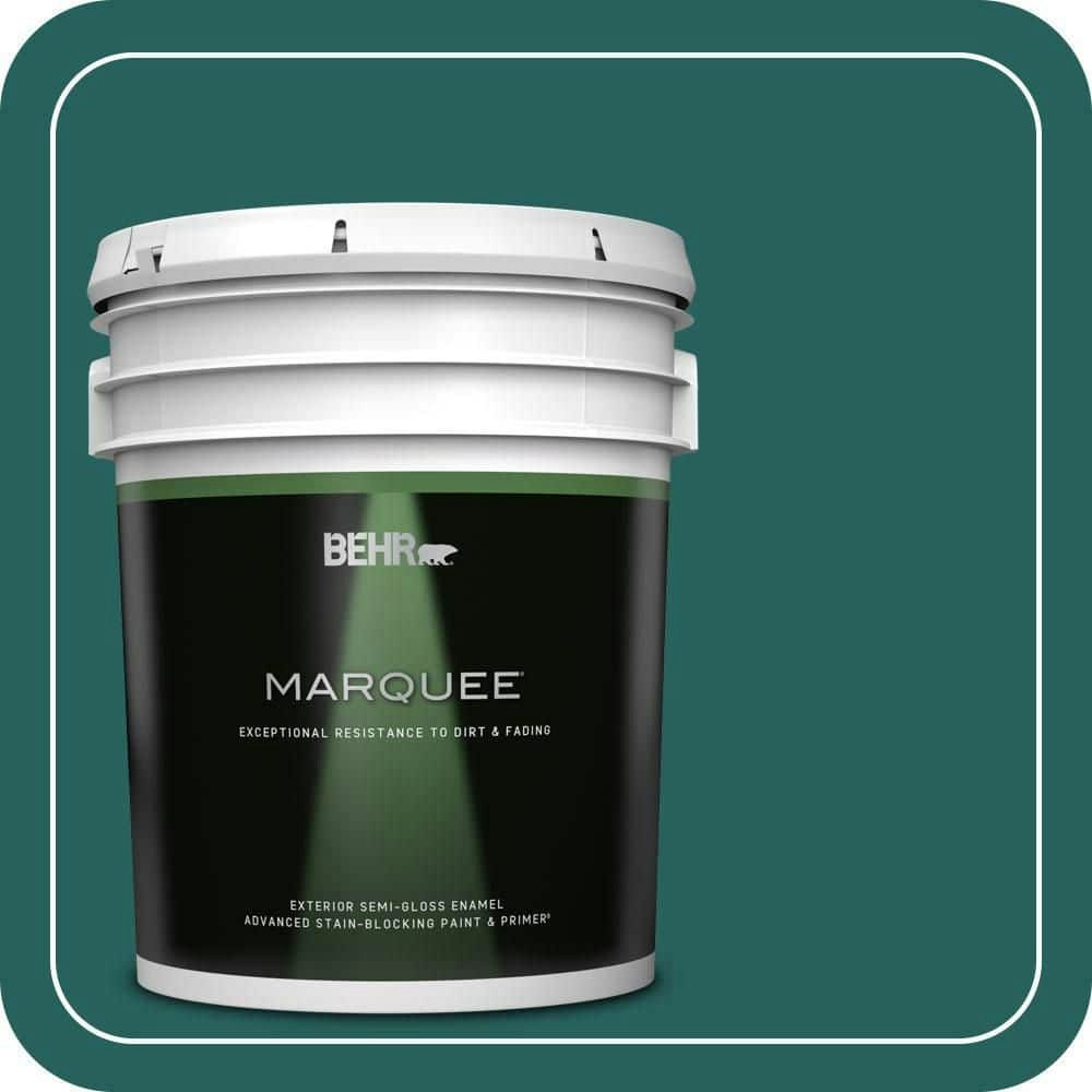 Behr 5-Gallon Verdant Forest Semi-Gloss Exterior Paint and Primer: $335