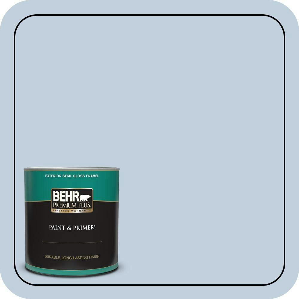 Behr Saltwater 1-Quart Semi-Gloss Exterior Enamel Paint and Primer: $25.98 Behr Saltwater 1-Quart Semi-Gloss Exterior Enamel Paint and Primer: $25.98