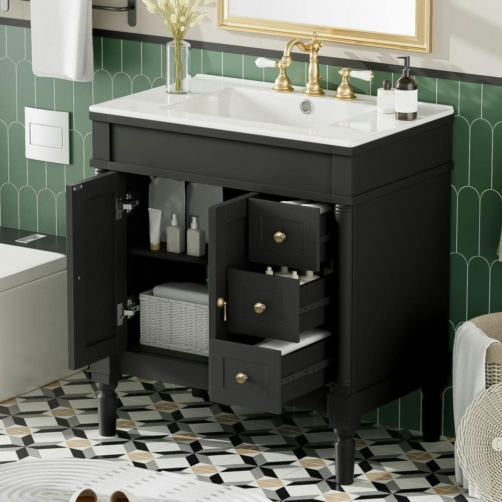 30-Inch Modern Bathroom Vanity with Ceramic Sink: $581.25 30-Inch Modern Bathroom Vanity with Ceramic Sink: $581.25