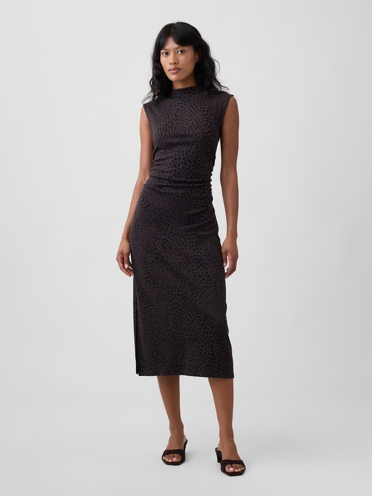 Ribbed Sleeveless Mockneck Midi Dress: $39.99 Ribbed Sleeveless Mockneck Midi Dress: $39.99