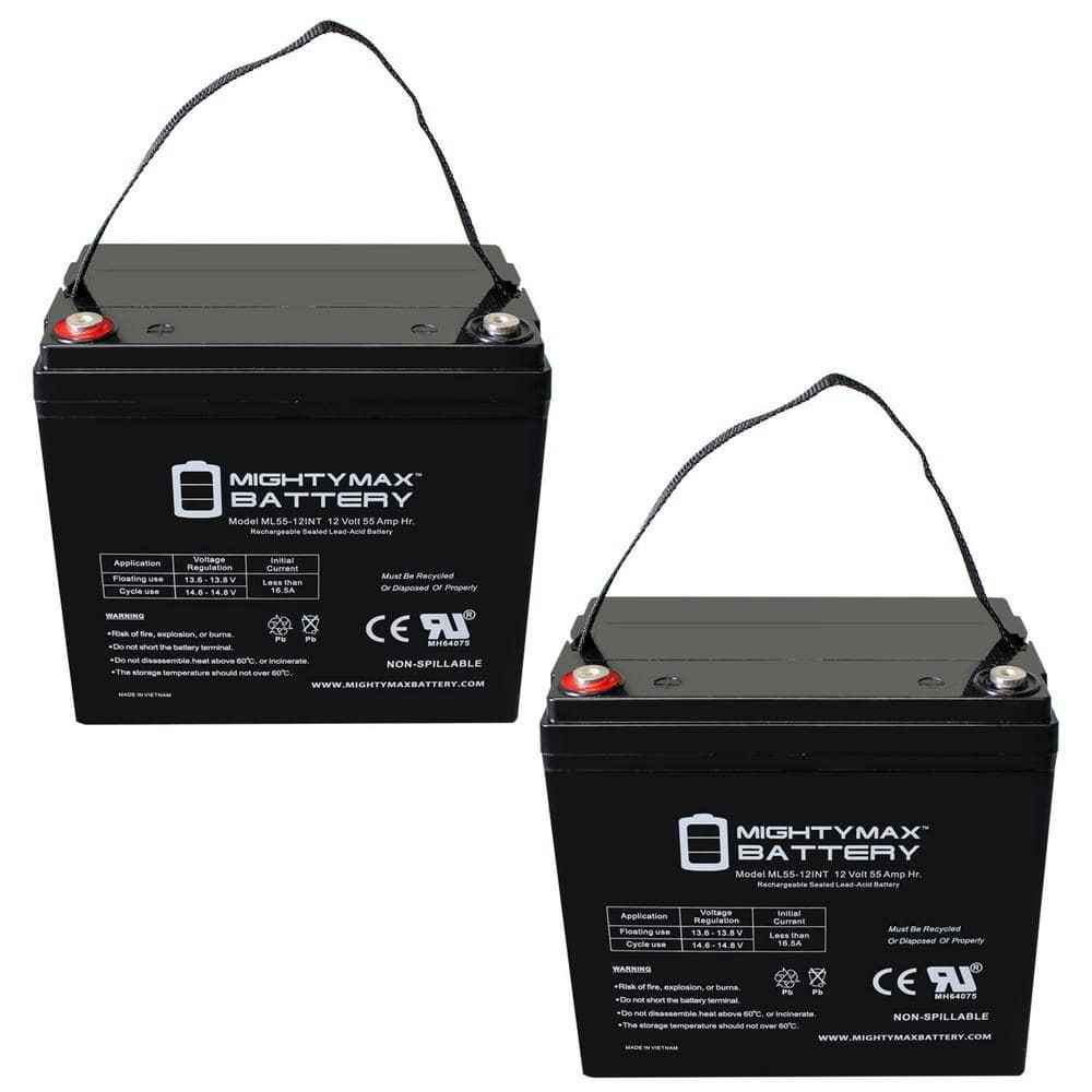12V 55AH Replacement Battery 2-Pack: $265.19 12V 55AH Replacement Battery 2-Pack: $265.19