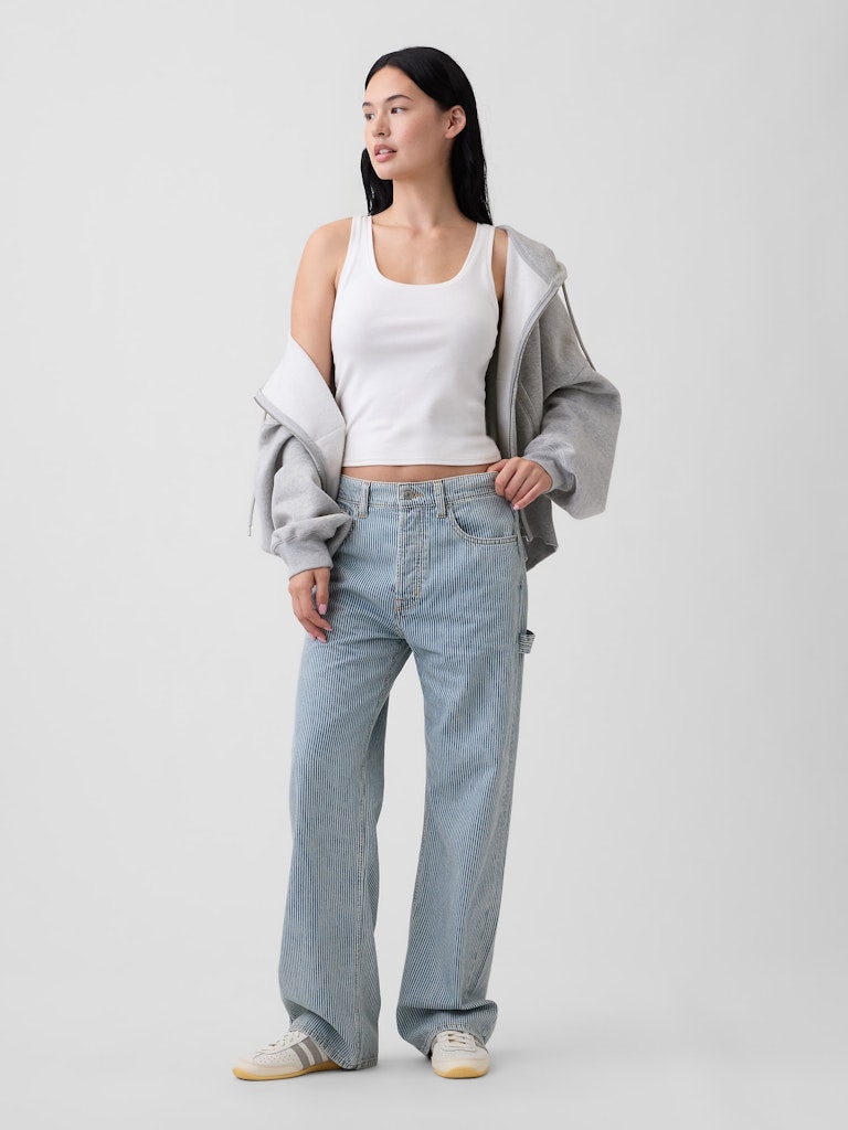Low Slung Relaxed Straight Railroad Stripe Carpenter Jeans: $35.99 Low Slung Relaxed Straight Railroad Stripe Carpenter Jeans: $35.99