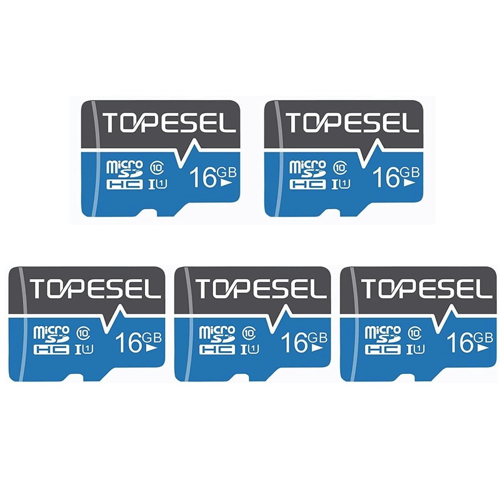 Topesel 16GB Class 10 UHS-I Micro SD Card 5-Pack: $30.99