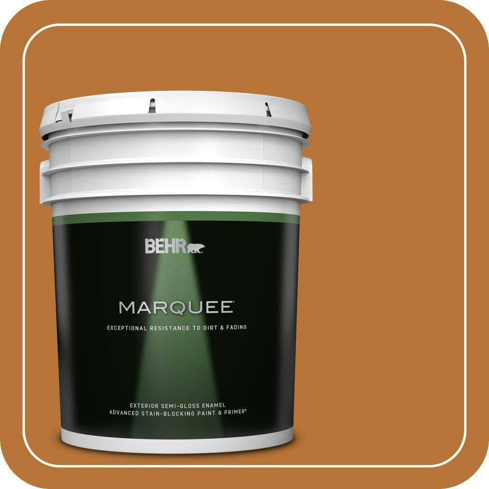 Behr Acorn Spice 5-Gallon Semi-Gloss Exterior Paint and Primer: $335 Behr Acorn Spice 5-Gallon Semi-Gloss Exterior Paint and Primer: $335