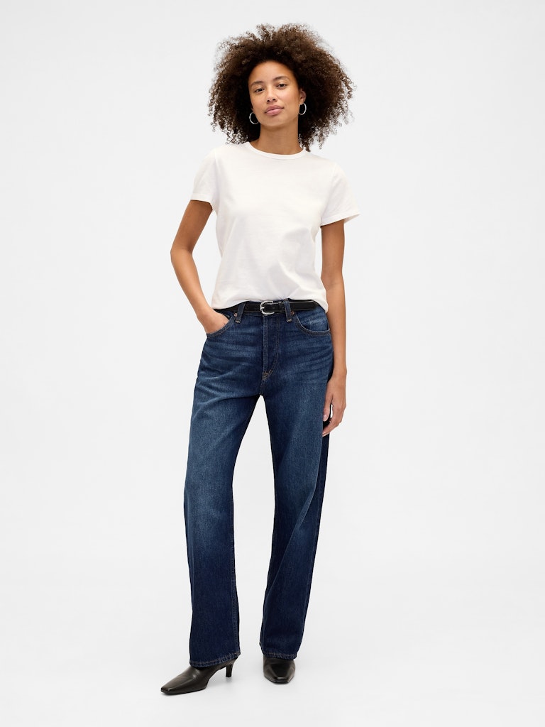 Low Slung Relaxed Straight Jeans: $39.99