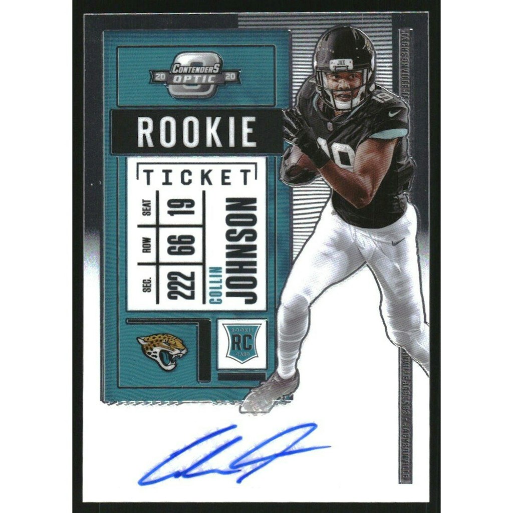2020 Panini Contenders Optic Collin Johnson Rookie Autograph Card: $15 2020 Panini Contenders Optic Collin Johnson Rookie Autograph Card: $15