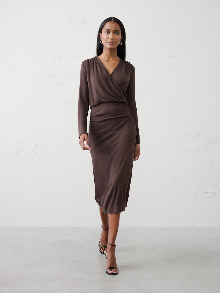 Soft Luxe Knit Wrap Midi Dress: $79.97 Soft Luxe Knit Wrap Midi Dress: $79.97