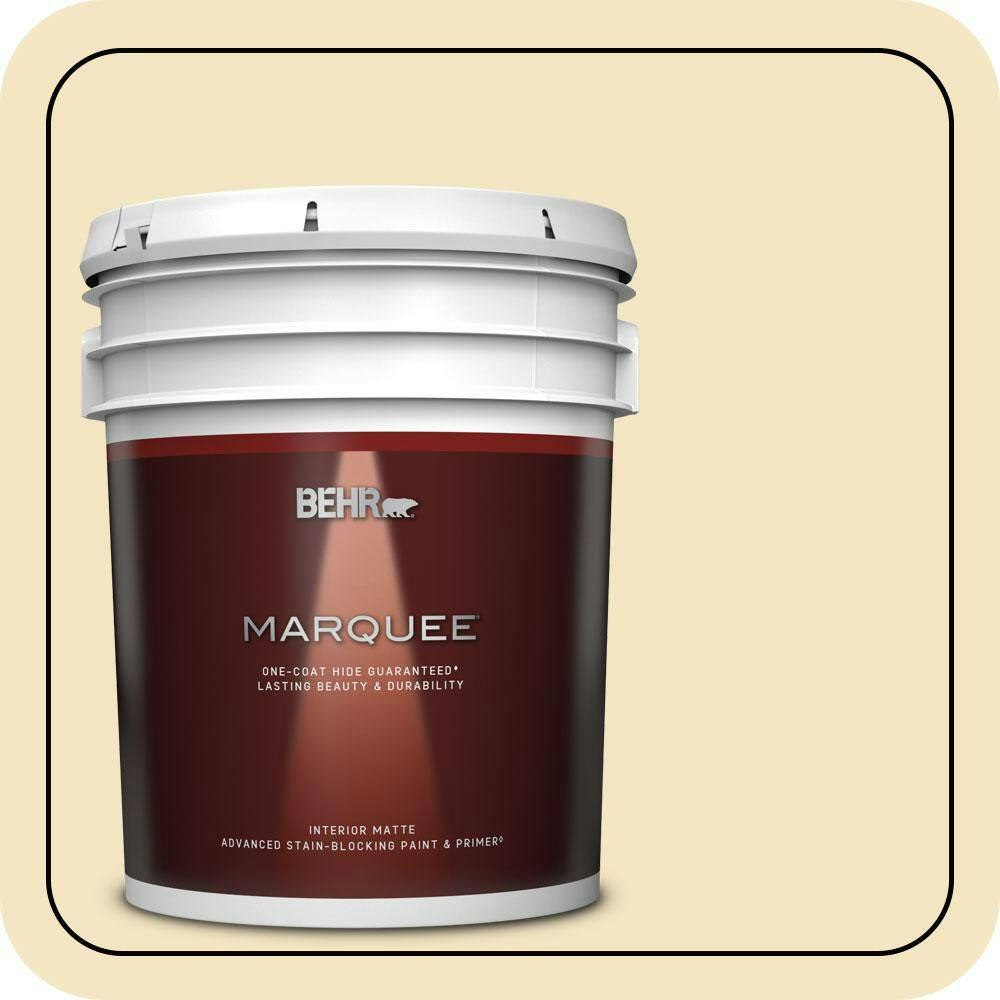 Behr 5-Gallon Lightweight Beige Matte Interior Paint and Primer: $259