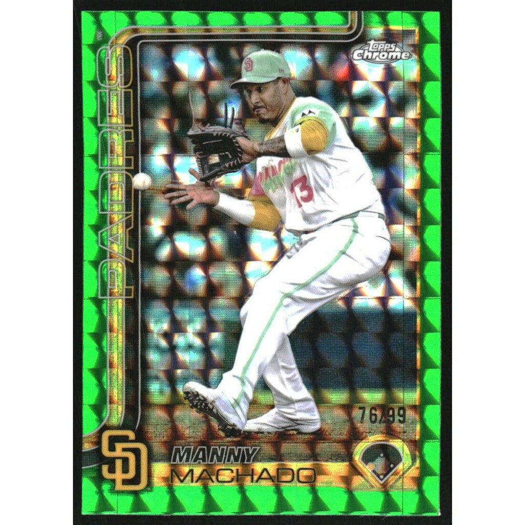2025 Topps Chrome Green Geometric Refractor Manny Machado Card: $18 2025 Topps Chrome Green Geometric Refractor Manny Machado Card: $18