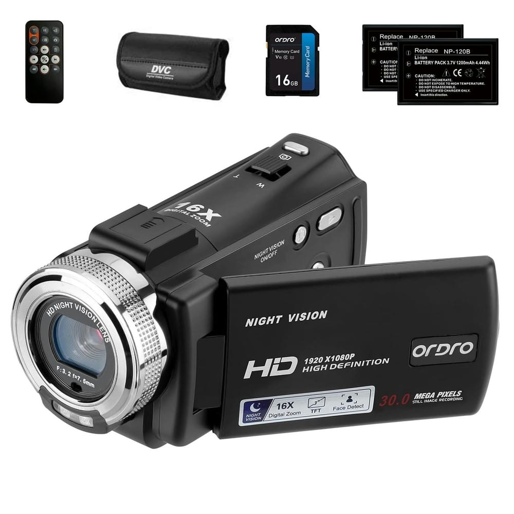 Ordro HDV-V12 1080p Video Camera with 16GB SD Card: $66.49 Ordro HDV-V12 1080p Video Camera with 16GB SD Card: $66.49