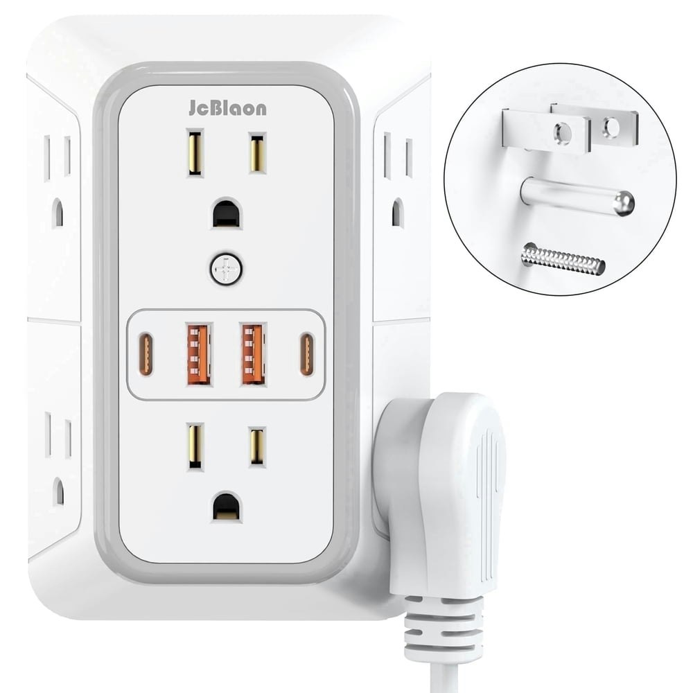 JcBlaon Outlet Extender with 4 USB Ports: $10.99