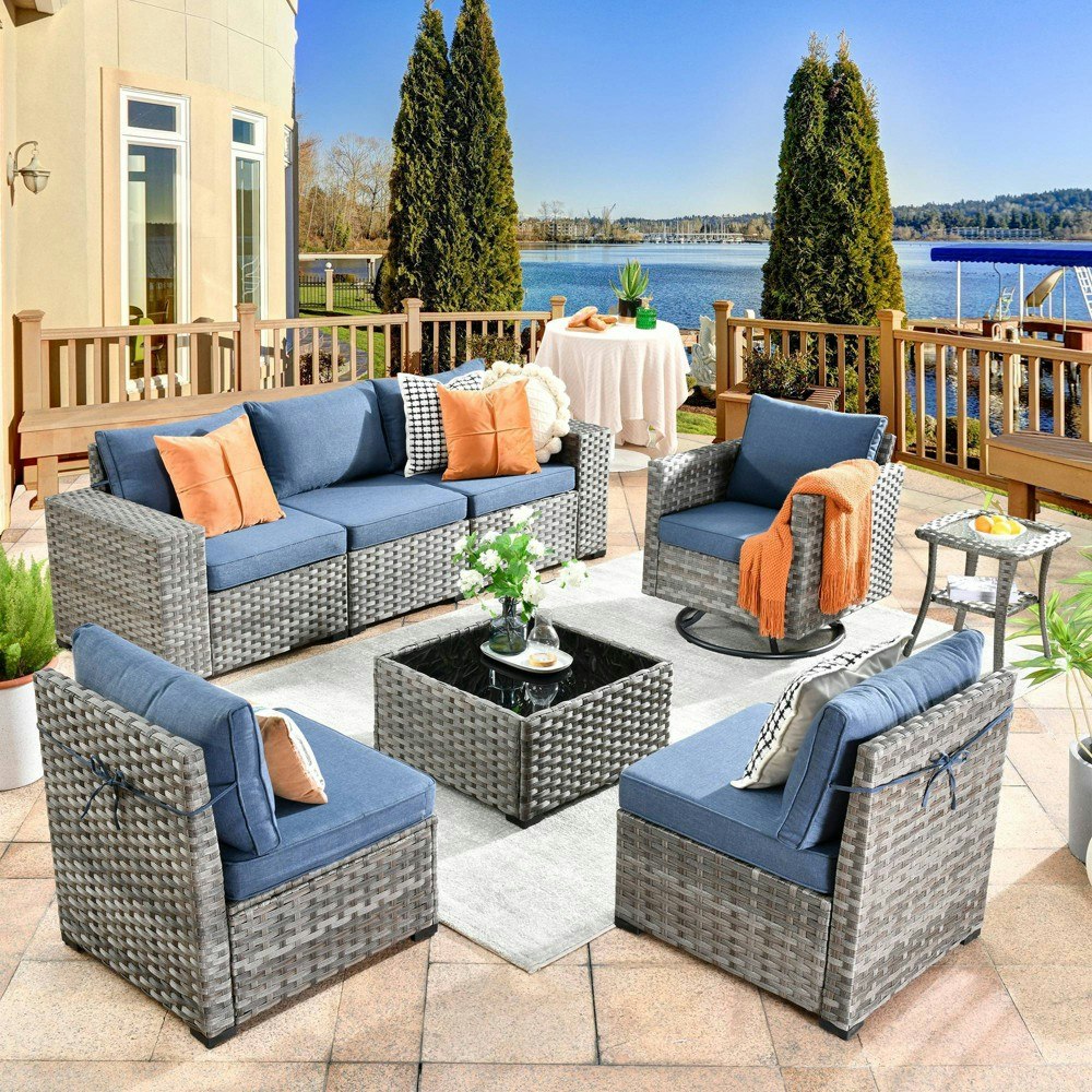 Ovios Marlton 8-Piece Wicker Patio Furniture Set: $1,159.99