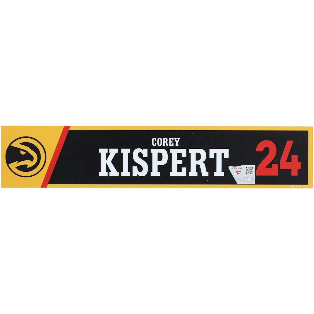 Corey Kispert Atlanta Hawks Player-Issued 2025-26 Season #24 Black Nameplate: $49.99 Corey Kispert Atlanta Hawks Player-Issued 2025-26 Season #24 Black Nameplate: $49.99