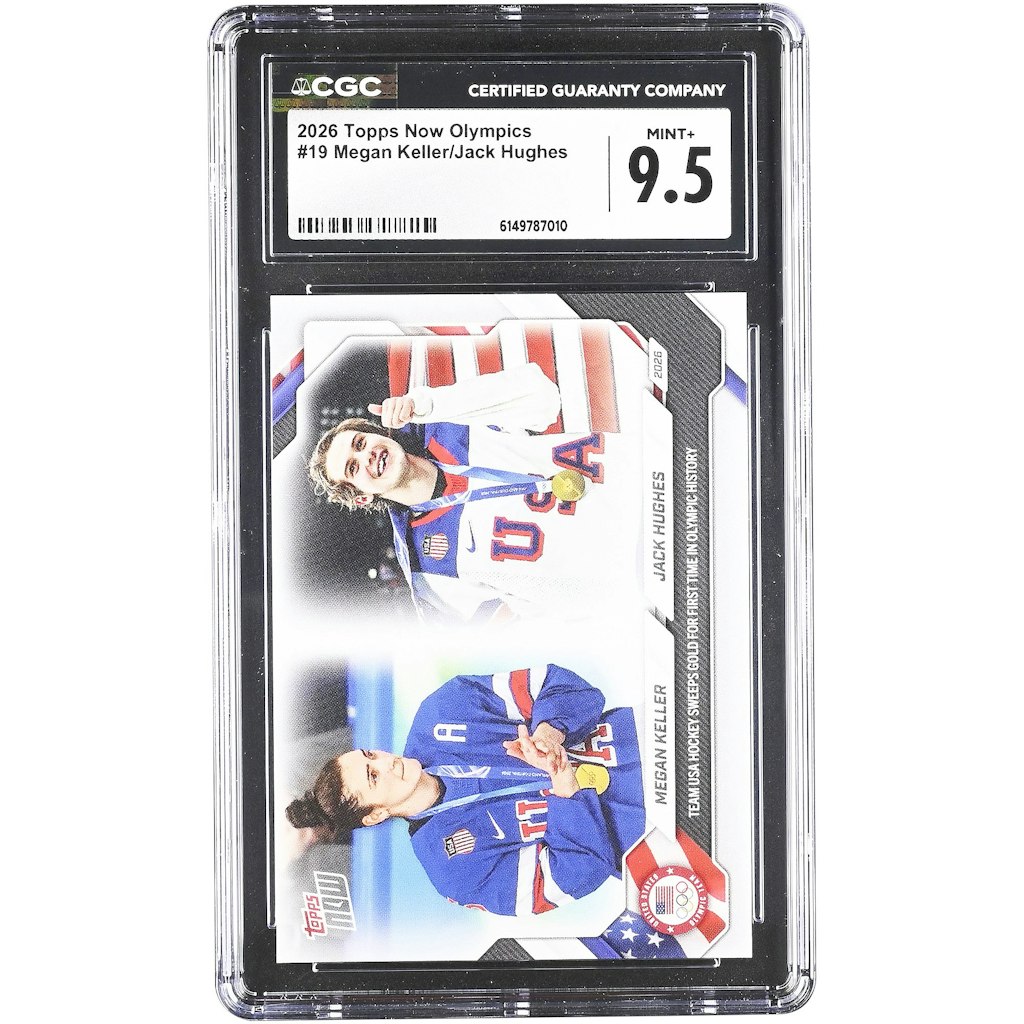 Megan Keller & Jack Hughes 2026 Topps Now Team USA Gold Medal Card CGC 9.5: $69.99 Megan Keller & Jack Hughes 2026 Topps Now Team USA Gold Medal Card CGC 9.5: $69.99