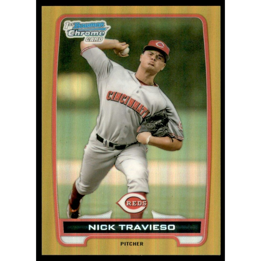 2012 Bowman Chrome Draft Nick Travieso Gold Refractor Trading Card: $12