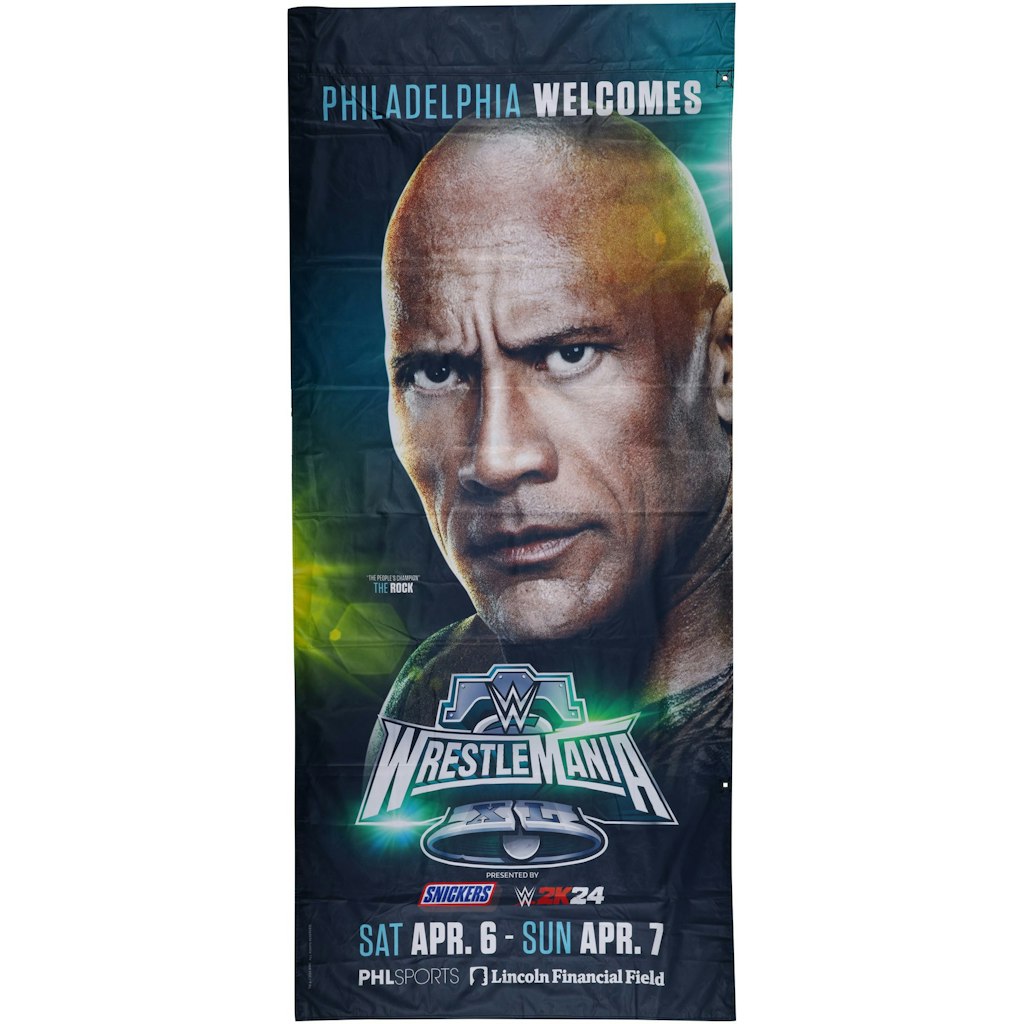 The Rock WrestleMania 40 Stadium Banner: $399.99 The Rock WrestleMania 40 Stadium Banner: $399.99
