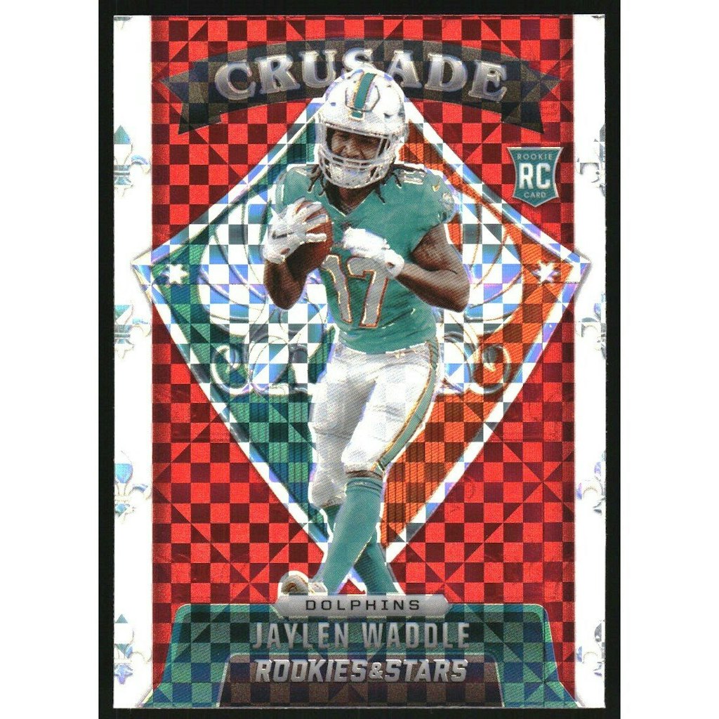 2021 Rookies and Stars Crusade Red Plaid Jaylen Waddle #27 Card: $18 2021 Rookies and Stars Crusade Red Plaid Jaylen Waddle #27 Card: $18
