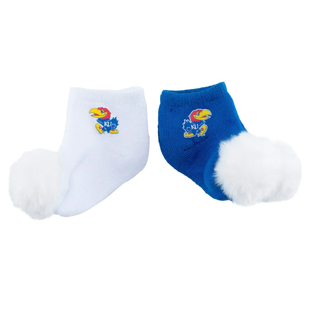 ZooZatz Kansas Jayhawks Infant Pom Socks 2-Pack: $22.49