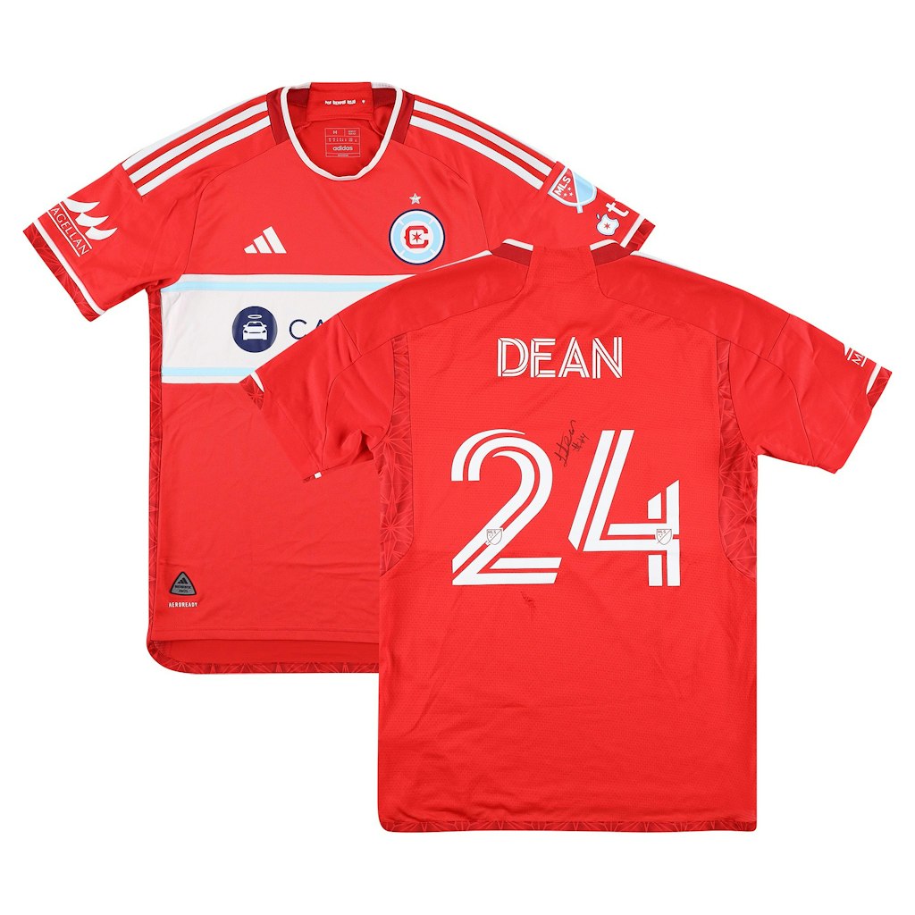 Jonathan Dean Autographed Match-Used Chicago Fire 2025 MLS Jersey: $299.99 Jonathan Dean Autographed Match-Used Chicago Fire 2025 MLS Jersey: $299.99