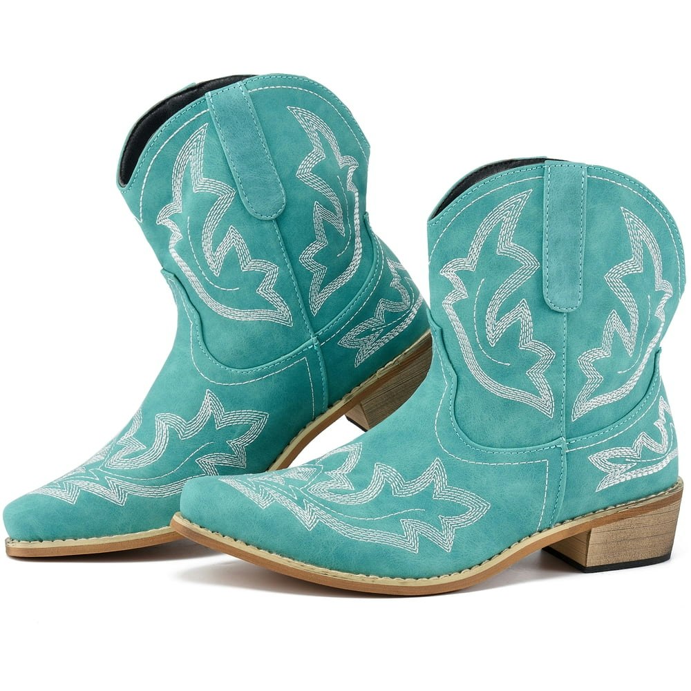 Ecetana Women's Embroidered Western Ankle Boots: $29.99 Ecetana Women's Embroidered Western Ankle Boots: $29.99