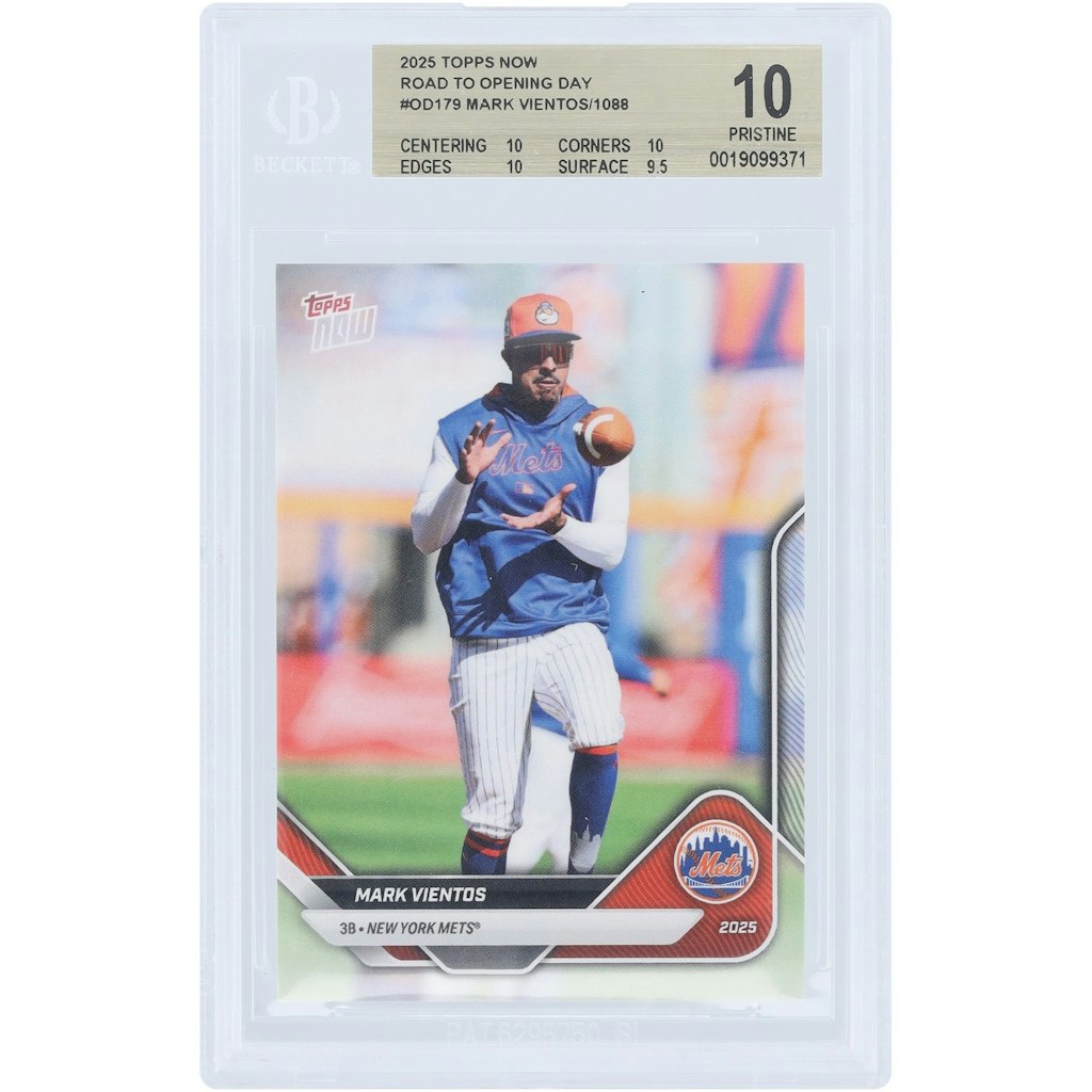 Mark Vientos New York Mets 2025 Topps Now Road to Opening Day #OD-179 BGS 10 Authenticated Card: $69.99 Mark Vientos New York Mets 2025 Topps Now Road to Opening Day #OD-179 BGS 10 Authenticated Card: $69.99