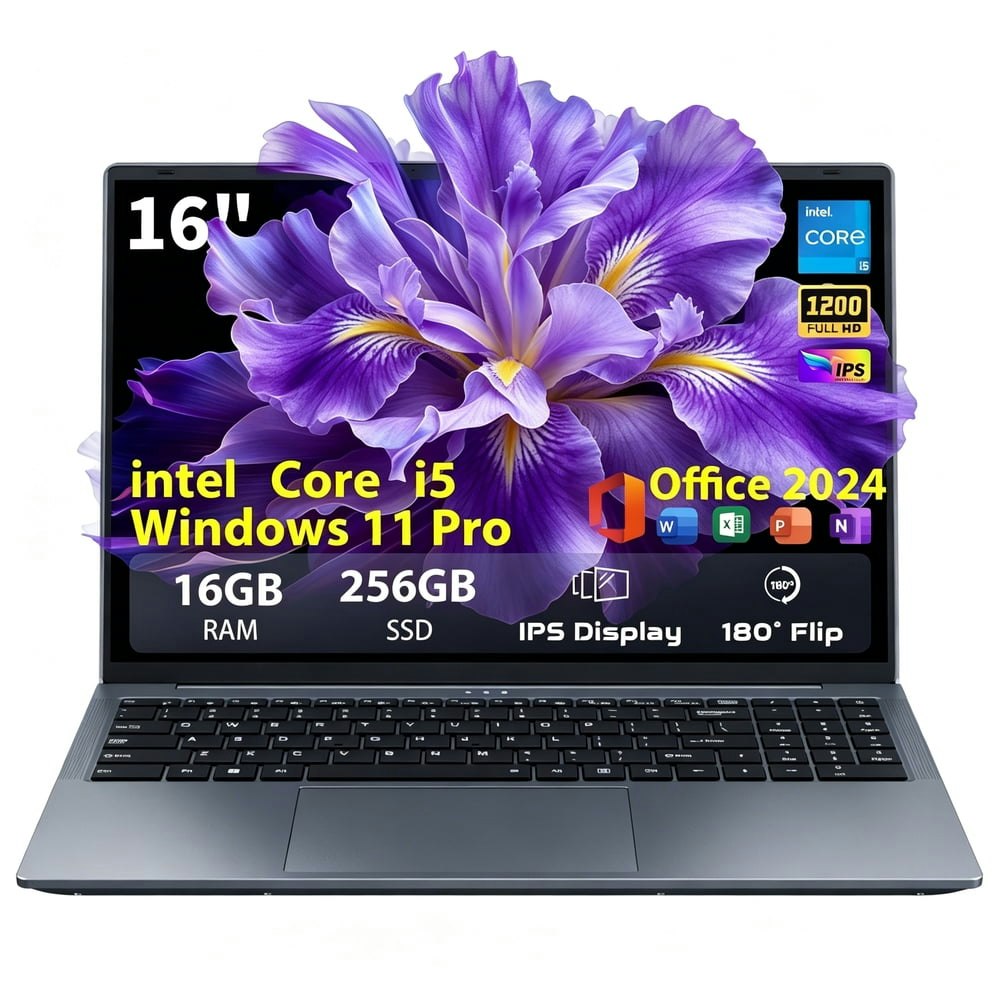 16-Inch FHD Laptop Intel Core i5 16GB RAM 256GB SSD Windows 11 Pro: $338.99