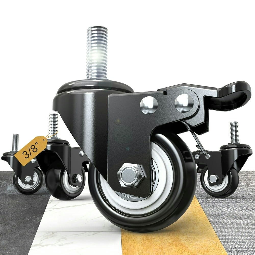Holkie 2-inch Threaded Stem Locking Caster Wheels 4-Pack: $13.99