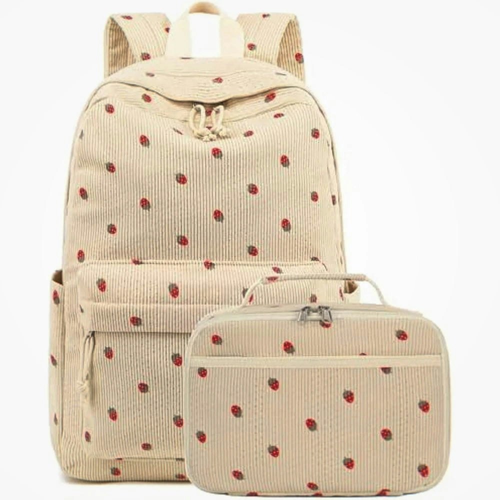 Kamugo Strawberry Corduroy School Backpack and Lunch Bag Set: $23.64 Kamugo Strawberry Corduroy School Backpack and Lunch Bag Set: $23.64