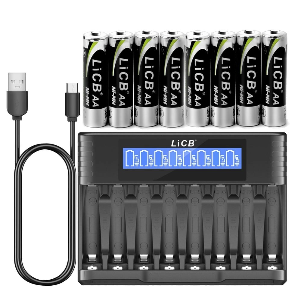 LiCB 2,800mAh AA NiMH Rechargeable Batteries 8-Pack with Smart Charger: $30.99 LiCB 2,800mAh AA NiMH Rechargeable Batteries 8-Pack with Smart Charger: $30.99