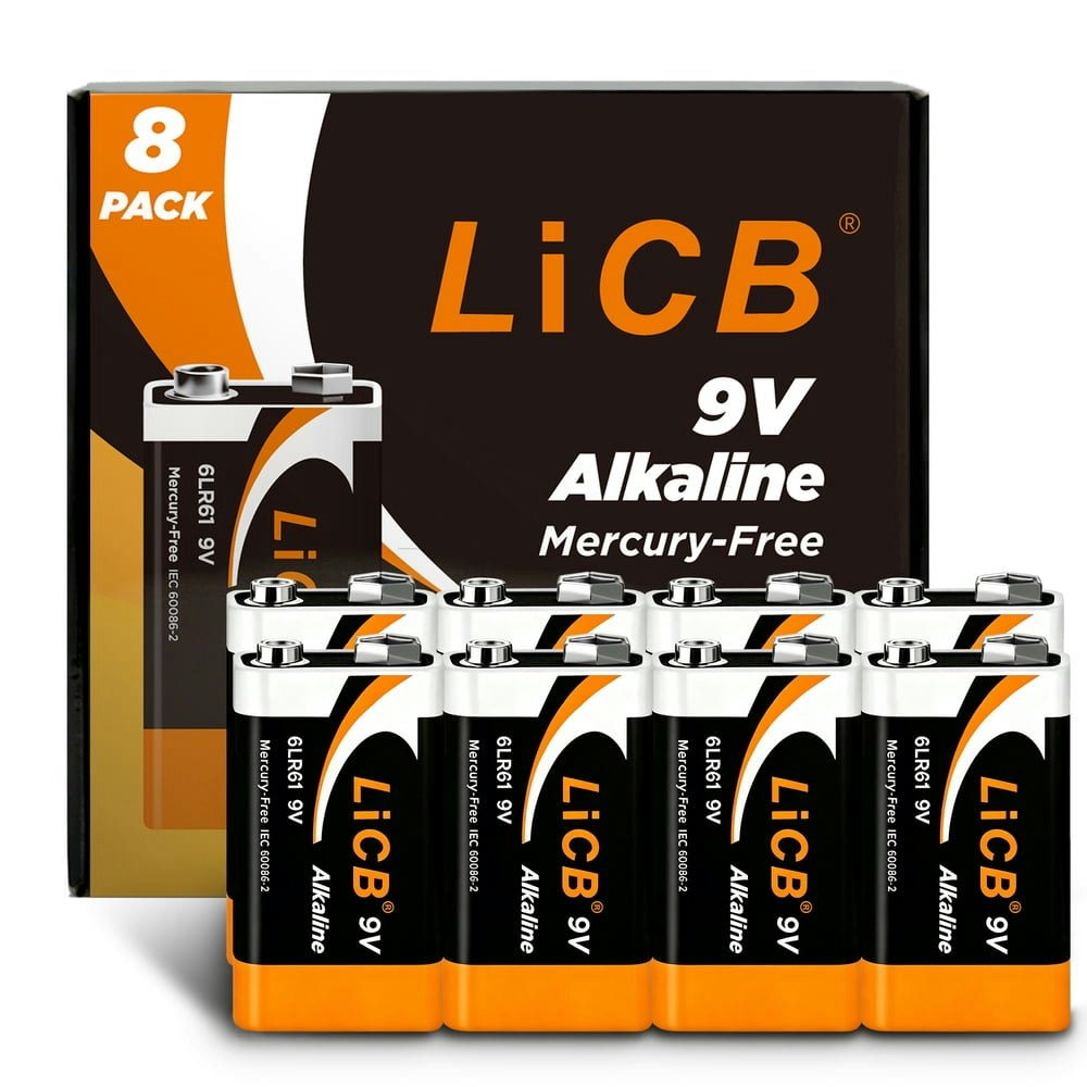 LiCB 9V Alkaline Battery 8-Pack: $14.99 LiCB 9V Alkaline Battery 8-Pack: $14.99