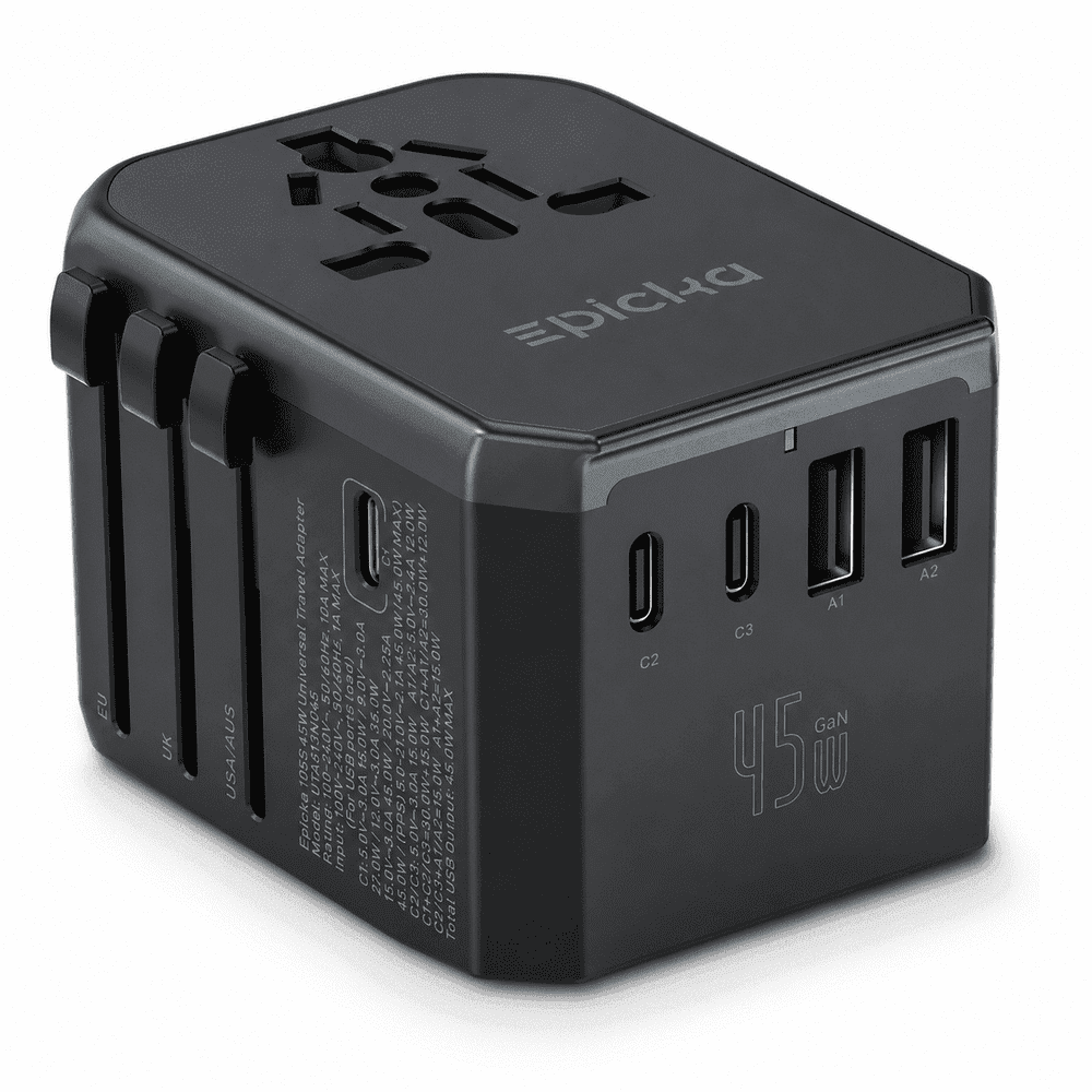 Epicka 105S Universal Travel Adapter with 45W GaN Fast Charging: $21.99 Epicka 105S Universal Travel Adapter with 45W GaN Fast Charging: $21.99