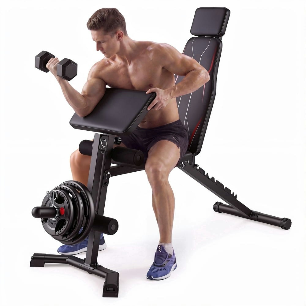 Vibespark 10-Position 800lb Adjustable Workout Bench: $80.99 Vibespark 10-Position 800lb Adjustable Workout Bench: $80.99
