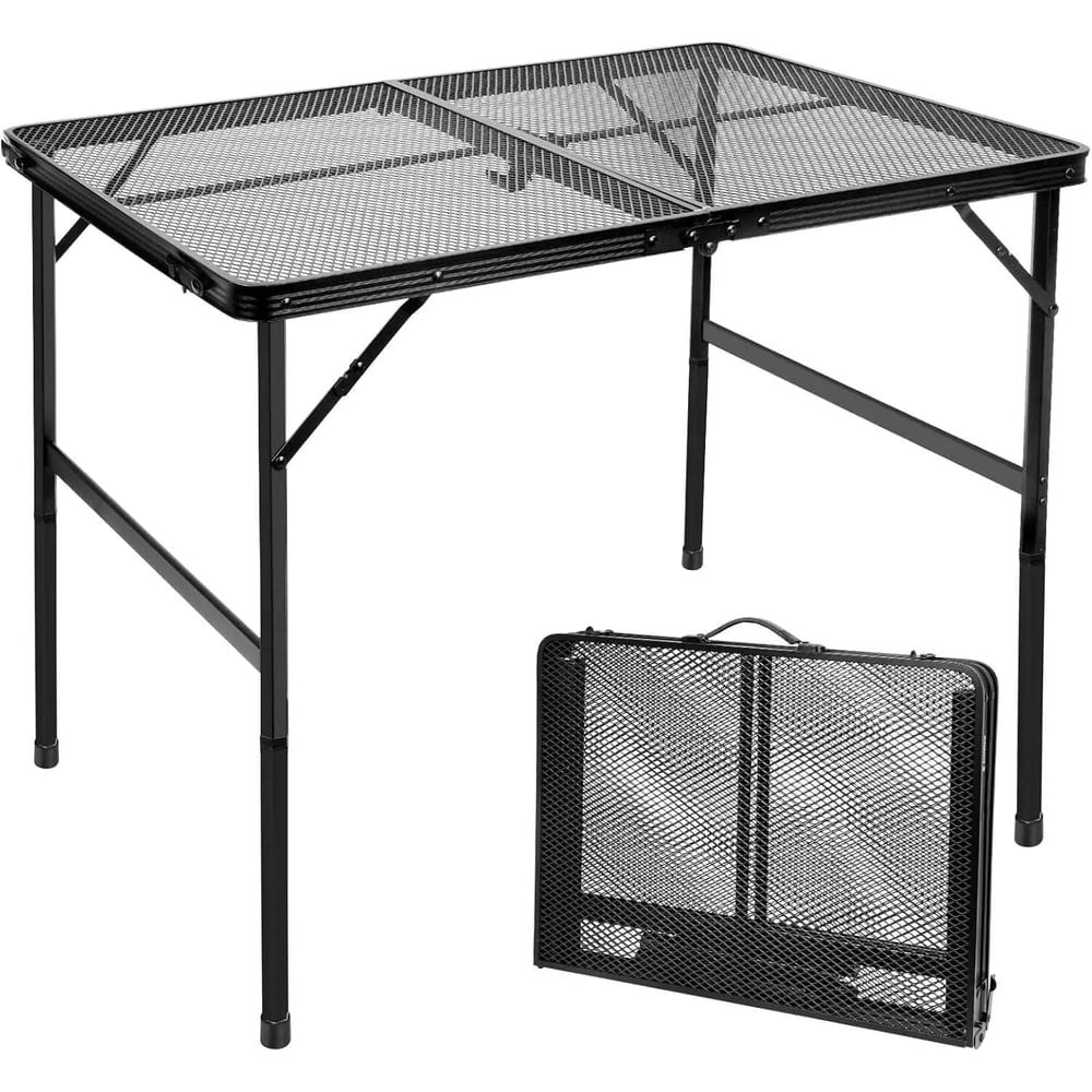 3-Foot Adjustable Height Metal Mesh Folding Camping Table: $47.98 3-Foot Adjustable Height Metal Mesh Folding Camping Table: $47.98