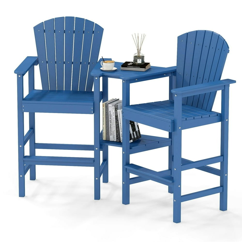 Foowin Tall Adirondack Bar Stool 2-Piece Set with Connecting Tray: $189.99