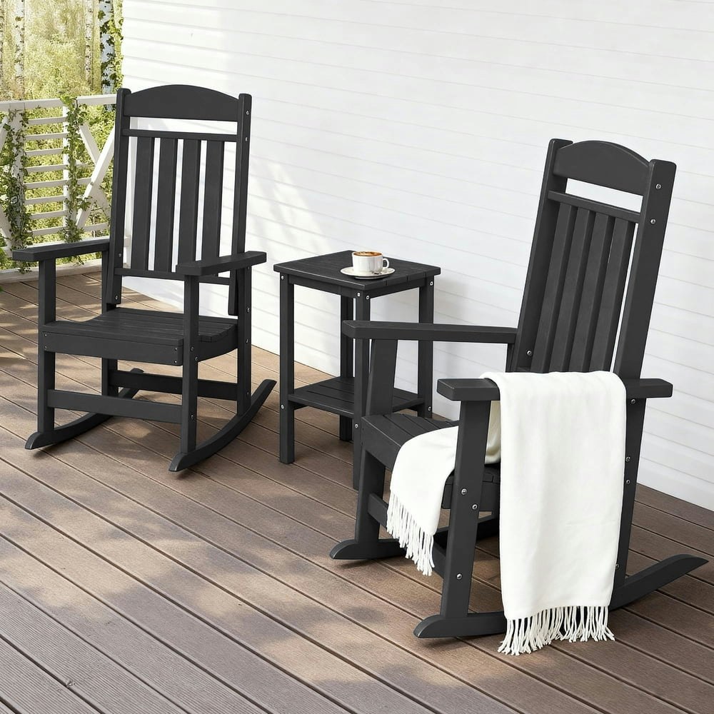 Foowin 3-Piece Outdoor Rocking Chair and Side Table Set: $246.99 Foowin 3-Piece Outdoor Rocking Chair and Side Table Set: $246.99