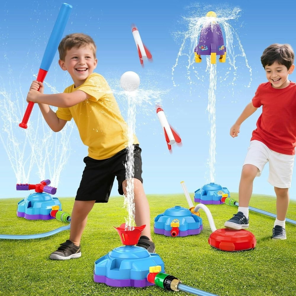 4-in-1 Kids Water Sprinkler and T-Ball Set: $35.99 4-in-1 Kids Water Sprinkler and T-Ball Set: $35.99