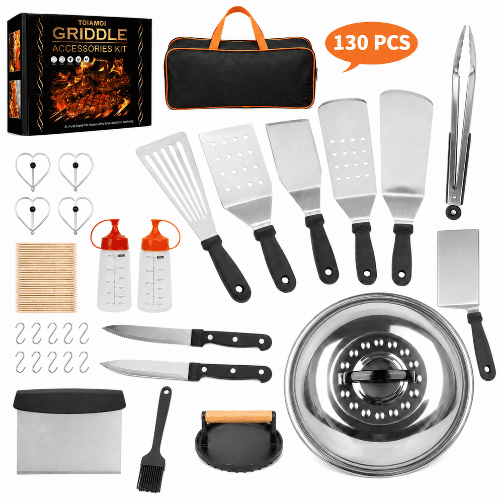 Ocalpur 130-Piece Stainless Steel Griddle Accessories Kit: $19.99 Ocalpur 130-Piece Stainless Steel Griddle Accessories Kit: $19.99