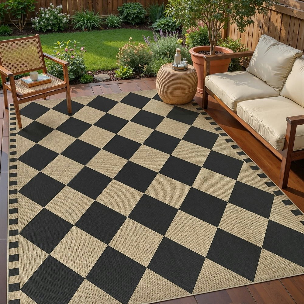 Uermei 5x7 Checkered Jute Area Rug: $43.98 Uermei 5x7 Checkered Jute Area Rug: $43.98