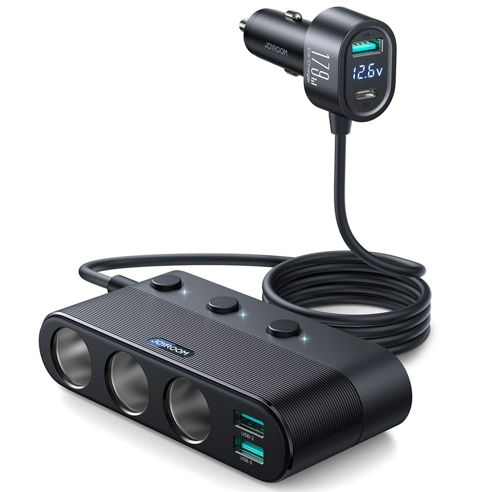 Joyroom 7-in-1 30W USB Car Charger and Cigarette Lighter Splitter: $14.22