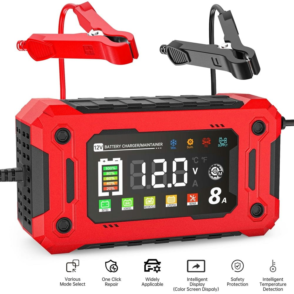 12V 8A Smart Battery Charger and Maintainer: $17.59 12V 8A Smart Battery Charger and Maintainer: $17.59