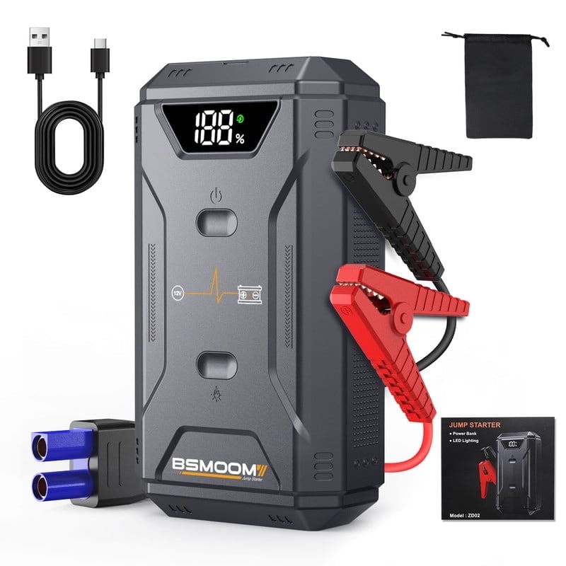 Bsmoom 6,000A Portable Car Jump Starter: $28.79