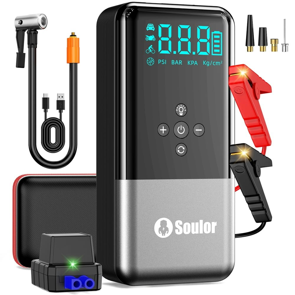 6,000A 160-PSI Jump Starter and Air Compressor: $44.99