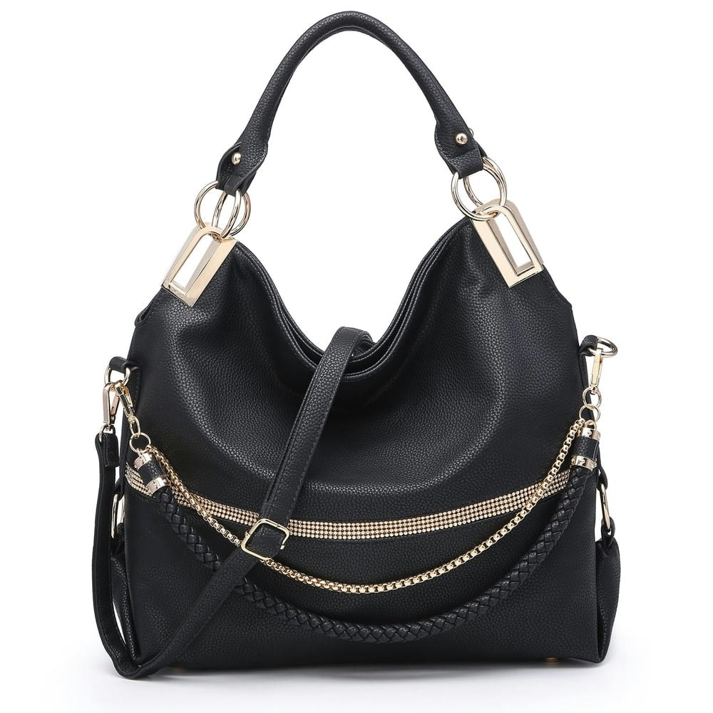 Dasein Faux Leather Rhinestone Hobo Shoulder Bag: $42.99